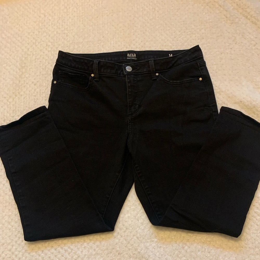 Ana Black skinny ankle jeans size 14